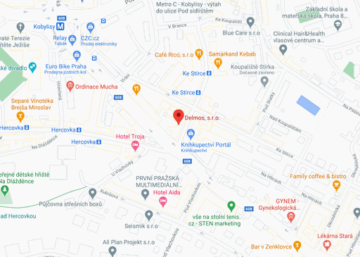 Auto Delmos Praha 8 Google mapa